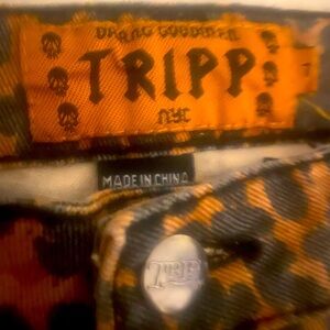 Leopard Print Denim Shorts